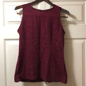 Maroon sleeveless shirt